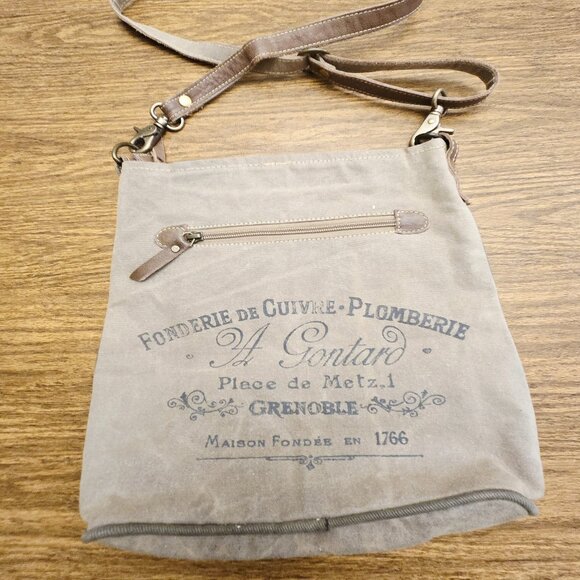 MYRA BAG Women's 100% Cotton/Leather Patchwork Design Crossbody Bag - Medium - Picture 7 of 16